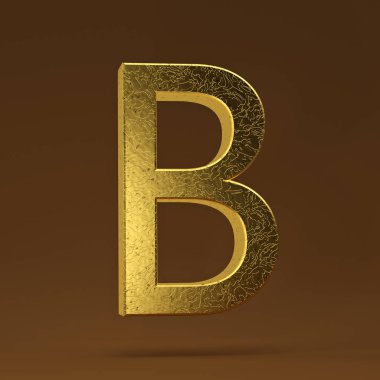 3D render illüstrasyon. Altın büyük harf - B.