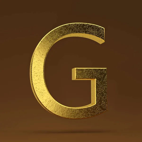 Ilustración de renderizado 3D. letra mayúscula de oro - G . —  Fotos de Stock