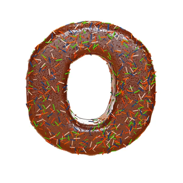 Pastel Chocolate Donut Font Con Chispas Colores Deliciosa Carta Ilustración —  Fotos de Stock