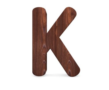 3D dekoratif ahşap alfabe, büyük harf K