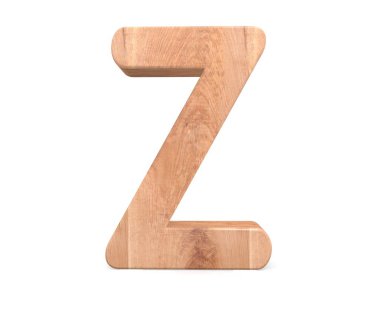 3D dekoratif ahşap alfabe, büyük harf Z