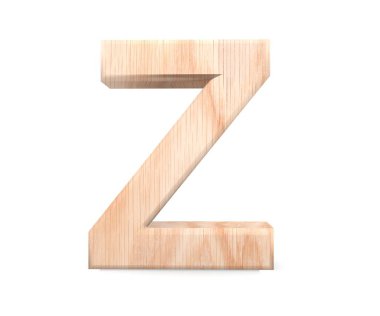 3D dekoratif ahşap alfabe, büyük harf Z