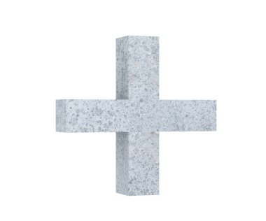 3D render beton sembolü - artı. 3D render illüstrasyon.