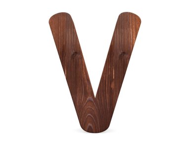 3D dekoratif ahşap alfabe, büyük harf V
