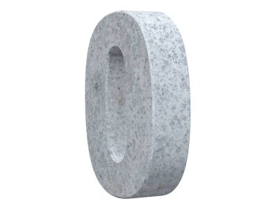 3D render beton numarası 0 sıfır. 3D render illüstrasyon.