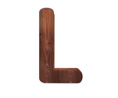 3D dekoratif ahşap alfabe, büyük harf L