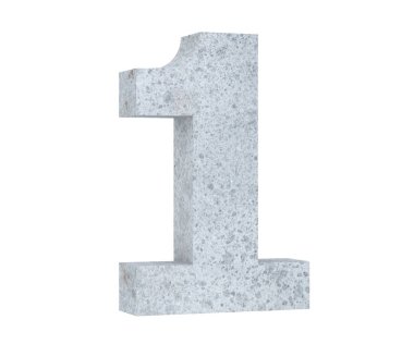 3D render beton 1 numara bir. 3D render illüstrasyon.