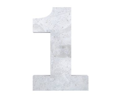 3D render beton 1 numara bir. 3D render illüstrasyon.