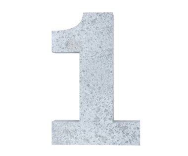 3D render beton 1 numara bir. 3D render illüstrasyon.