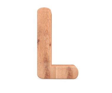 3D dekoratif ahşap alfabe, büyük harf L