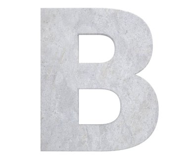 Beton büyük harf B beyaz arka plan üzerinde izole. 3D render illüstrasyon