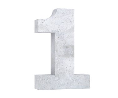 3D render beton 1 numara bir. 3D render illüstrasyon.