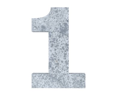 3D render beton 1 numara bir. 3D render illüstrasyon.