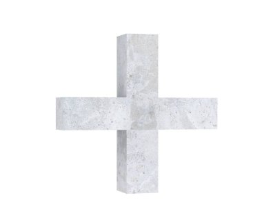 3D render beton sembolü - artı. 3D render illüstrasyon.