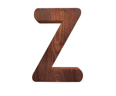 3D dekoratif ahşap alfabe, büyük harf Z
