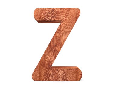 3D dekoratif ahşap alfabe, büyük harf Z