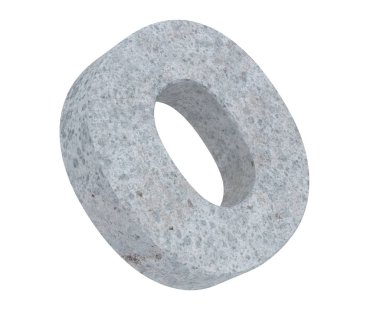 Beton büyük harf O beyaz arka plan üzerinde izole. 3D render illüstrasyon
