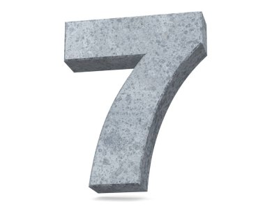 3D render beton sayısı 7 yedi. 3D render illüstrasyon.