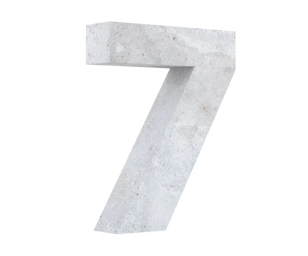 Rendering Concrete Number Seven Render Illustration — Stock Photo, Image