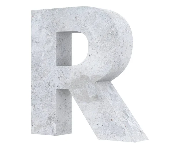 Concrete Capital Letter Isolated White Background Render Illustration — Stock Photo, Image