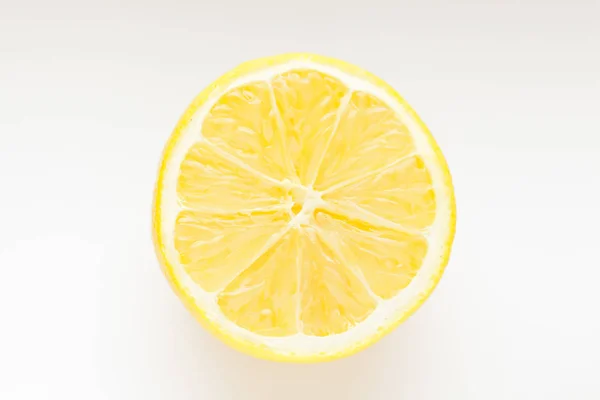 Limon Taze Limon Beyaz Izole Bir Kesim Limon — Stok fotoğraf