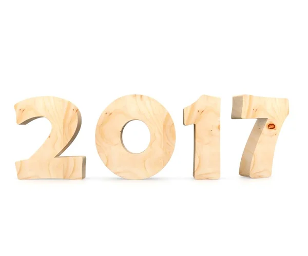 Трехмерная Иллюстрация Новогодней Концепции 2017 Года Белом Фоне — стоковое фото