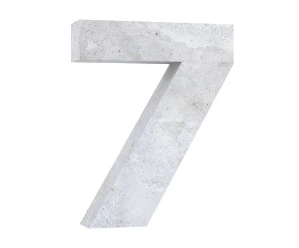 Rendering Concrete Number Seven Render Illustration — Stock Photo, Image