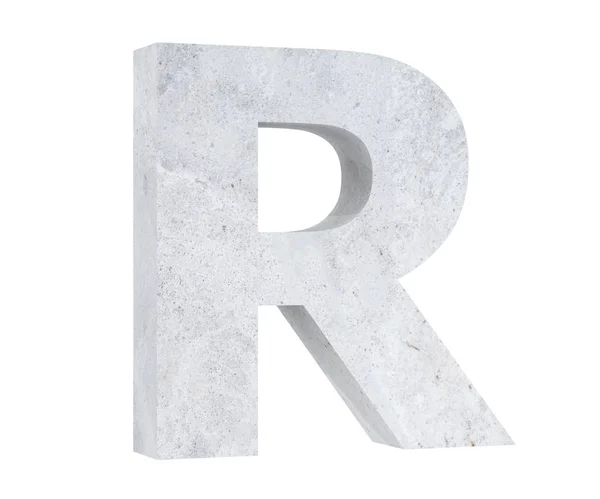 Concrete Capital Letter Isolated White Background Render Illustration — Stock Photo, Image