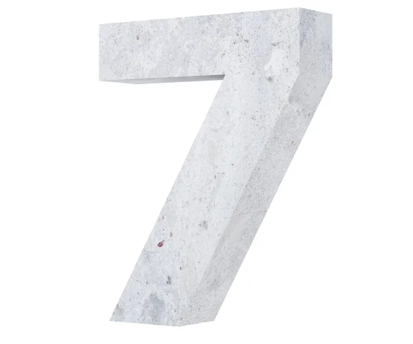 Rendering Concrete Number Seven Render Illustration — Stock Photo, Image