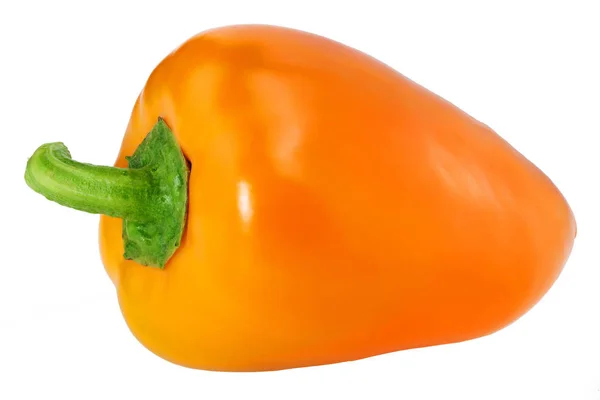 Egy Narancssárga Színű Paprika Elszigetelt Fehér Vágógörbe — Stock Fotó