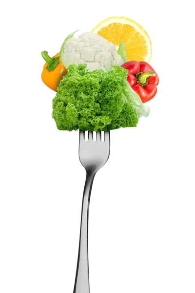 フォークの野菜 健康食品 — ストック写真