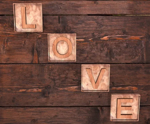 Деревянные Буквы Образующие Слово Любовь Написанное Деревянном Фоне День Святого — стоковое фото