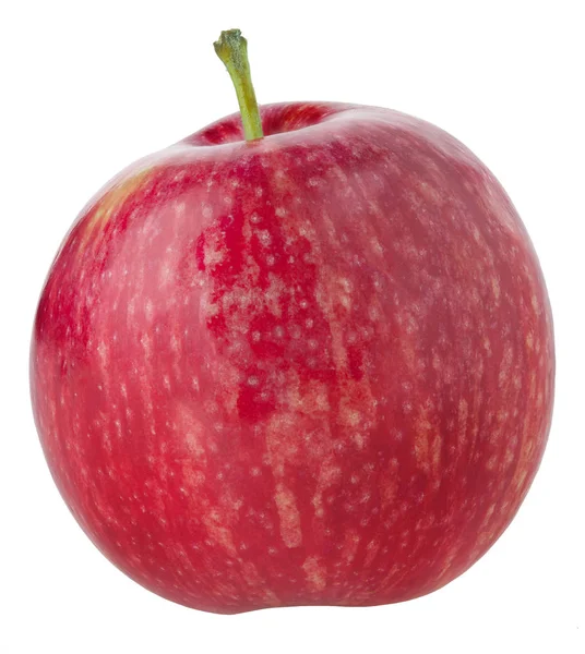 Röda Mogna Äpple Isolerad Vit — Stockfoto