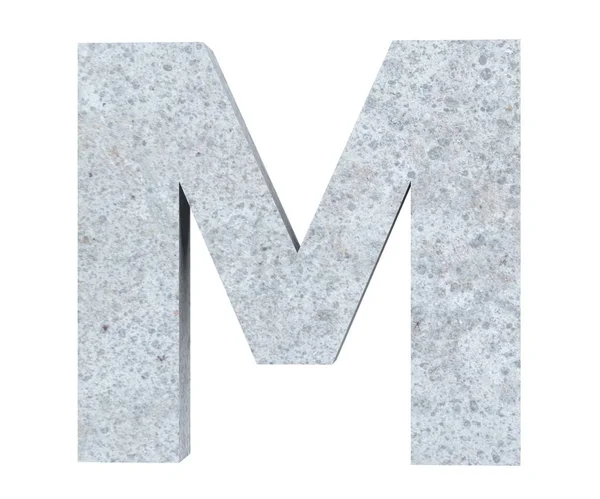 stock image Concrete Capital Letter M isolated on white background. 3D render Illustration