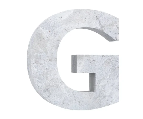 Concrete Capital Letter Isolated White Background Render Illustration — Stock Photo, Image