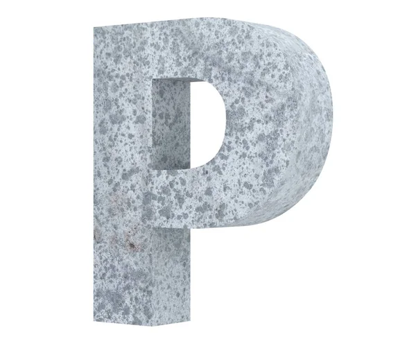 Concrete Capital Letter Isolated White Background Render Illustration — Stock Photo, Image