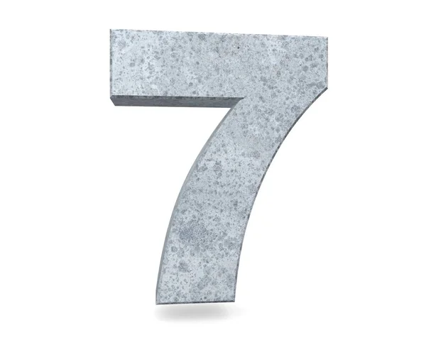 Rendering Concrete Number Seven Render Illustration — Stock Photo, Image