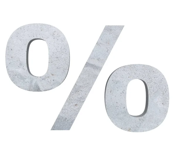 Rendering Beton Symbol Prozent Darstellung — Stockfoto