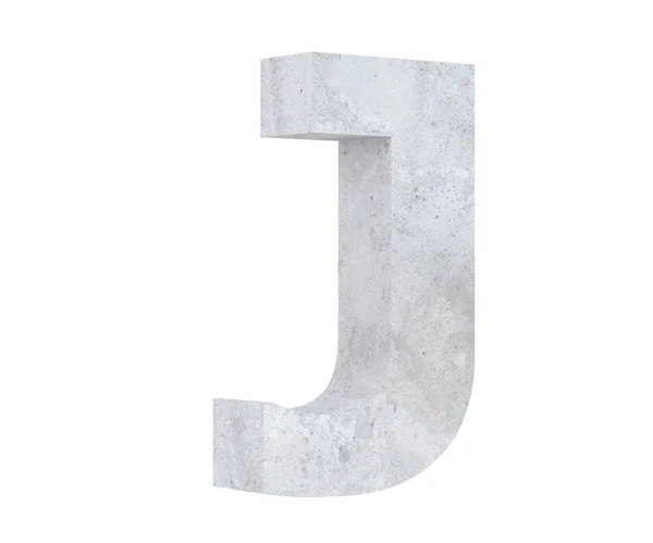 Concrete Capital Letter Isolated White Background Render Illustration — Stock Photo, Image