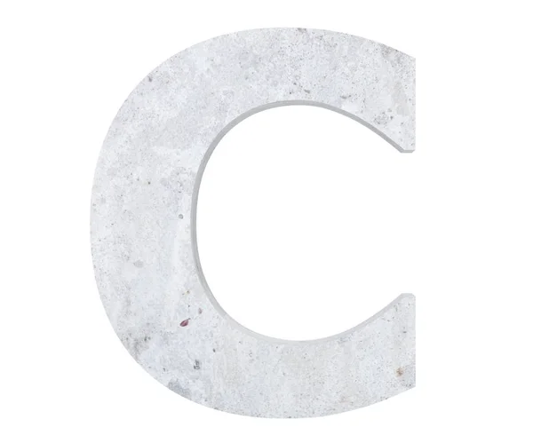 Capitello Cemento Lettera Isolato Sfondo Bianco Illustrazione Rendering — Foto Stock