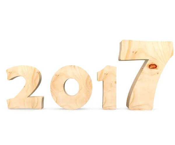 Трехмерная Иллюстрация Новогодней Концепции 2017 Года Белом Фоне — стоковое фото