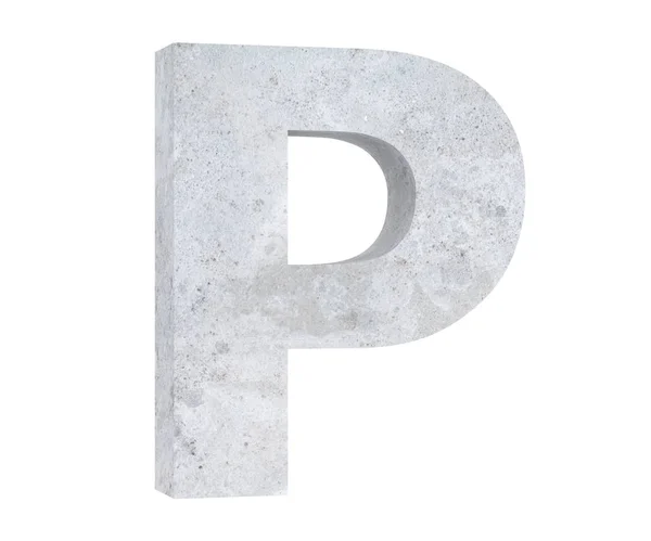 Concrete Capital Letter Isolated White Background Render Illustration — Stock Photo, Image