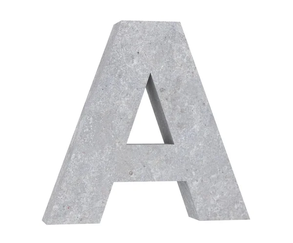 Concrete Capital Letter Isolated White Background Render Illustration — Stock Photo, Image