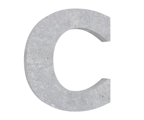 Capitello Cemento Lettera Isolato Sfondo Bianco Illustrazione Rendering — Foto Stock