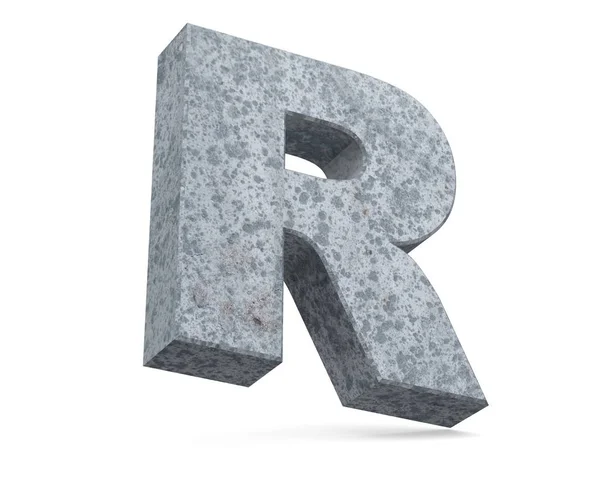 Concrete Capital Letter Isolated White Background Render Illustration — Stock Photo, Image