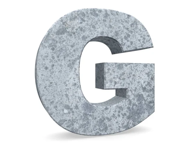 Concrete Capital Letter Isolated White Background Render Illustration — Stock Photo, Image