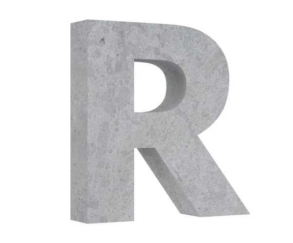 Concrete Capital Letter Isolated White Background Render Illustration — Stock Photo, Image