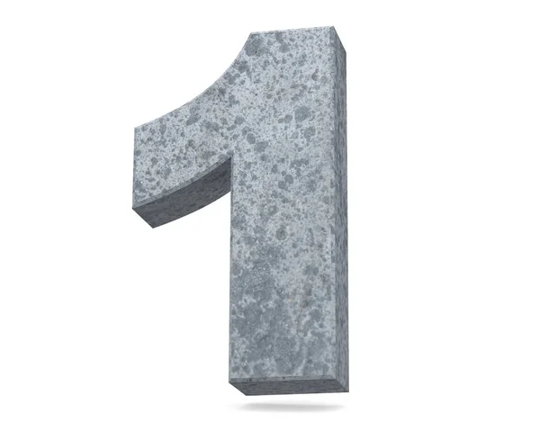 Rendering Concrete Number One Render Illustration — Stock Photo, Image