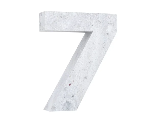 Rendering Concrete Number Seven Render Illustration — Stock Photo, Image