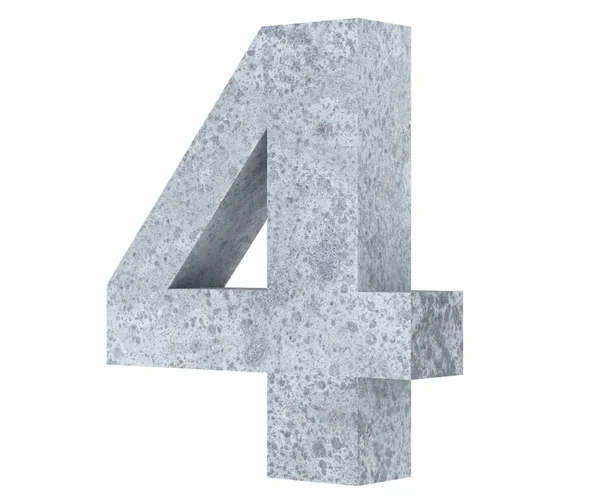 Rendering Concrete Number Four Render Illustration — Stock Photo, Image